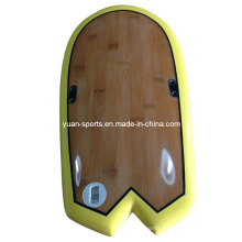 Hand Board Surfboard with Polished Bamboo Veneer Surface